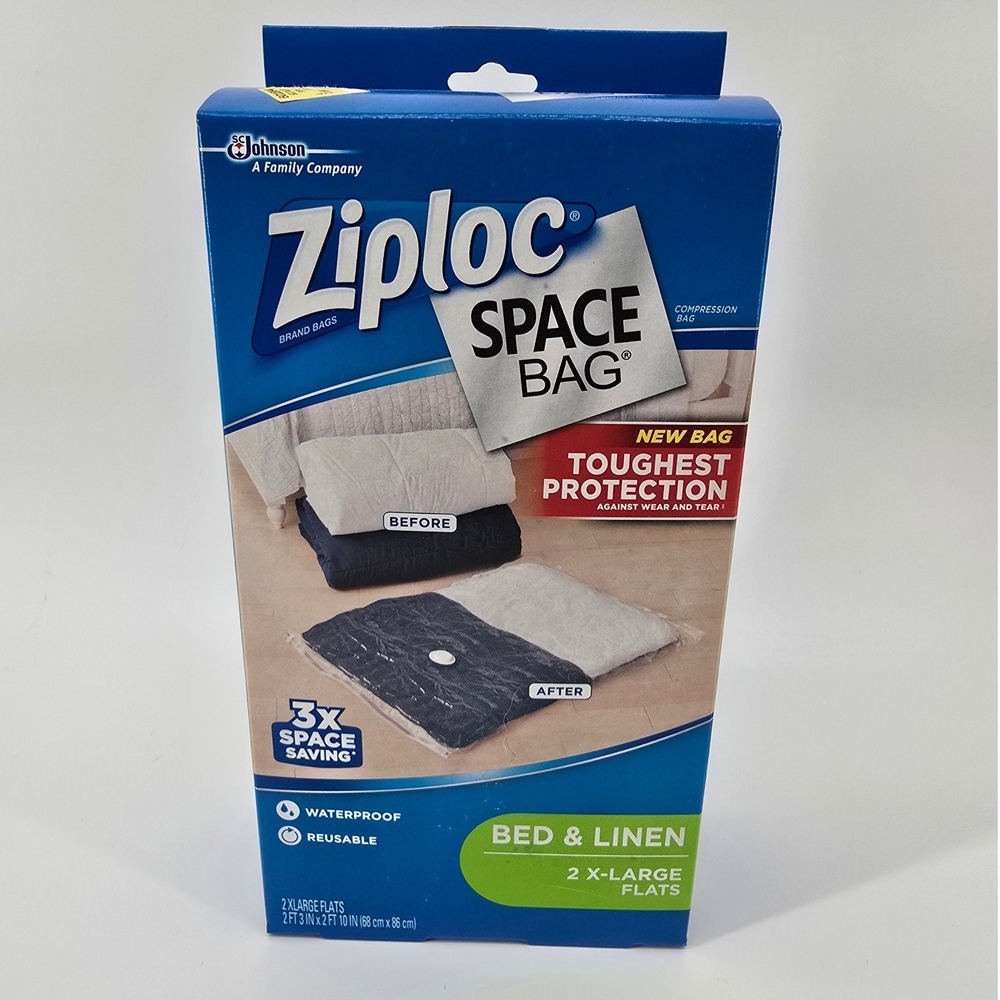 Ziploc Space Bag Compression Bags 2-Pack XL Flats Bed & Linen Flats